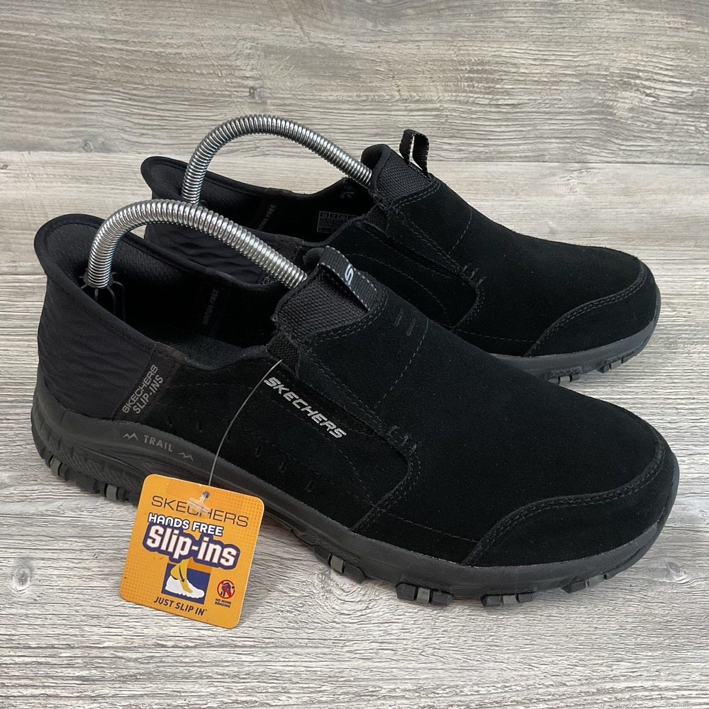 Skechers-Slip-ins Hans Free Memory From Sn180016 Women's Size 10 Black Suede NEW